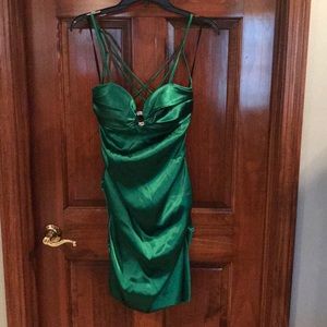 Emerald green cocktail dress